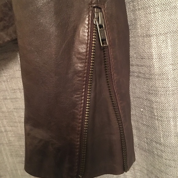 Mango Brown Leather Jacket - Picture 3 of 5